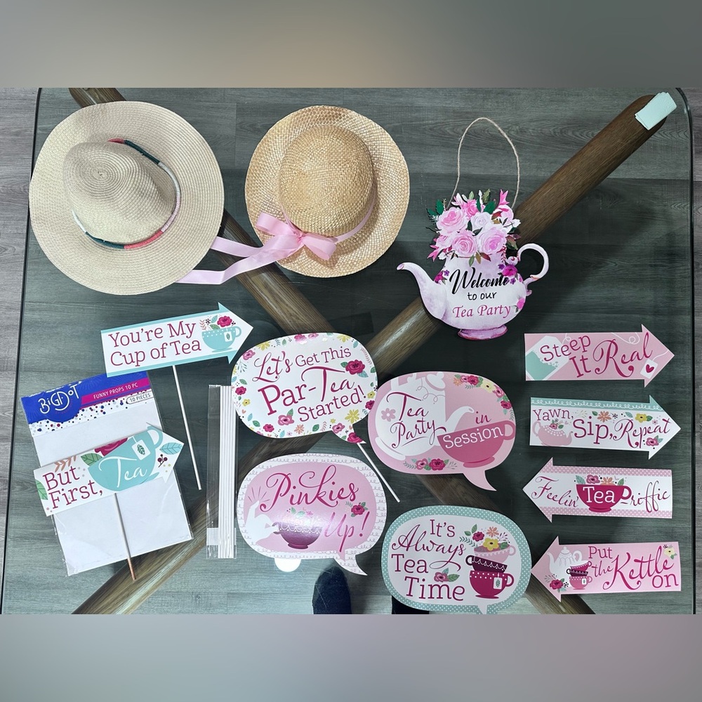 Tea Party Sign, Decoration and photo props